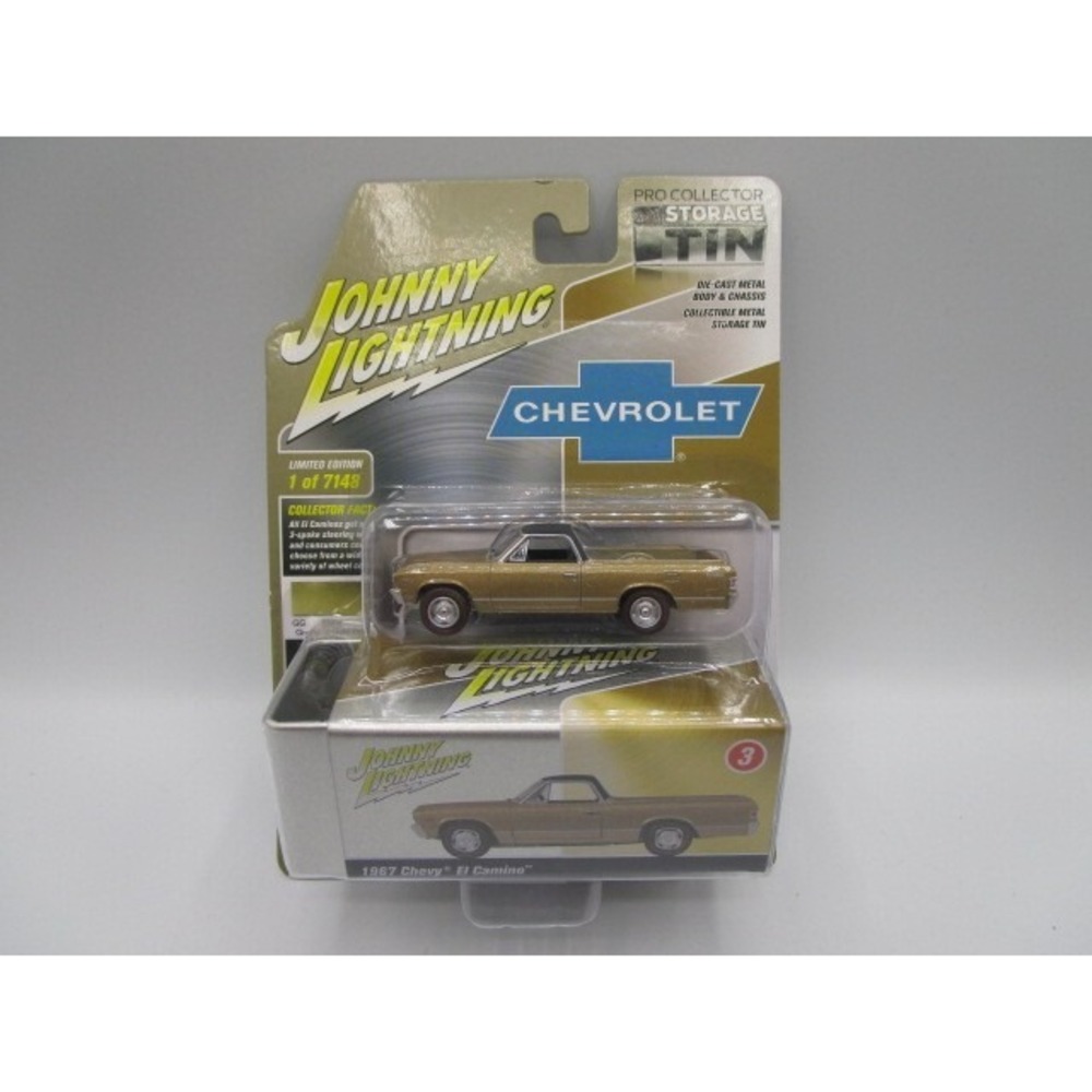 Johnny Lightning 1967 Chevy El Camino Granada Gold Pro Collector Tin Diecast Car